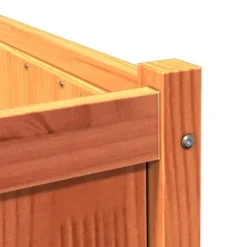 Best Plantekasse i massivt fyrretræ - Dekorativ haveboks | Størrelse: 70x70x70 cm | Farve: Gyldenbrun Krukker & Plantebeholdere