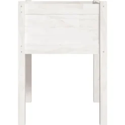 Plantningsbænke^Plantekasse i massivt fyrretræ - Højbed til udendørs brug | Størrelse: 50x50x70 cm | Farve: Hvid