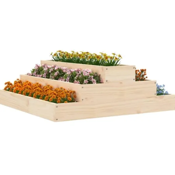 Plantningsbænke^Plantekasse i massivt fyrretræ - Dekorativ og robust | Størrelse: 80x80x27 cm