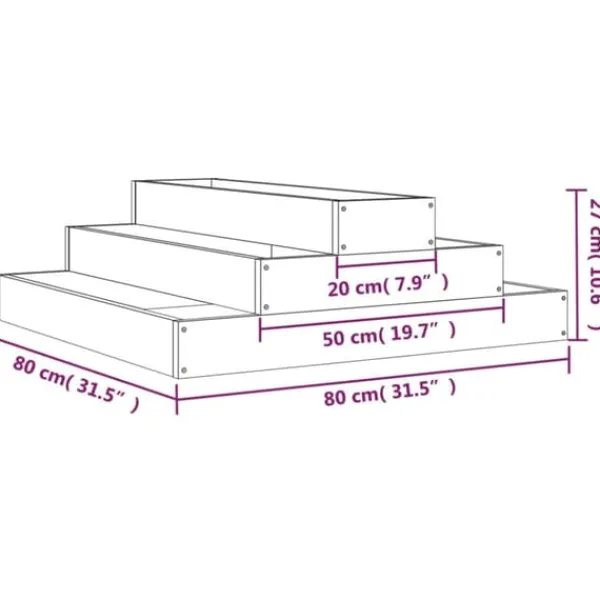 Plantningsbænke^Plantekasse i massivt fyrretræ - Dekorativ og robust | Størrelse: 80x80x27 cm