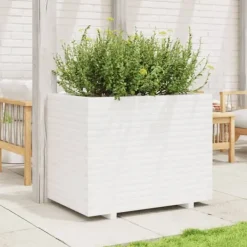 Best Plantekasse i massivt fyrretræ - Dekorativ havekasse | Størrelse: 90x60x72 cm | Farve: Hvid Krukker & Plantebeholdere