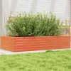 Best Plantekasse i massivt fyrretræ - Dybde 110 cm | Farve: Gyldenbrun | Størrelse: 110x60x23 cm Plantningsbænke