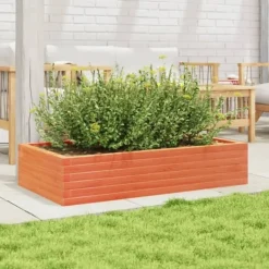 Best Plantekasse i massivt fyrretræ - Dybde 110 cm | Farve: Gyldenbrun | Størrelse: 110x60x23 cm Plantningsbænke