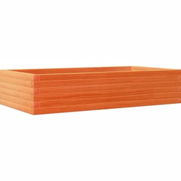 Best Plantekasse i massivt fyrretræ - Dybde 110 cm | Farve: Gyldenbrun | Størrelse: 110x60x23 cm Plantningsbænke