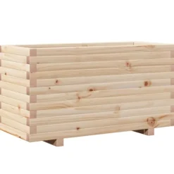 Online Plantekasse i massivt fyrretræ - Robust design til blomster | Størrelse: 90x40x49,5 cm Plantningsbænke
