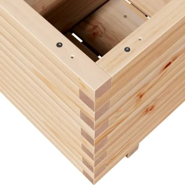 Online Plantekasse i massivt fyrretræ - Robust design til blomster | Størrelse: 90x40x49,5 cm Plantningsbænke