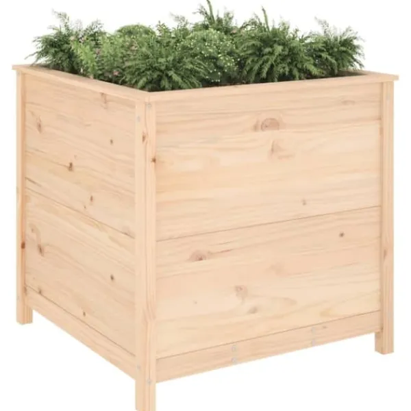 Plantekasse i massivt fyrretræ - Højbed til have | Størrelse: 82,5x82,5x78 cm Plantningsbænke