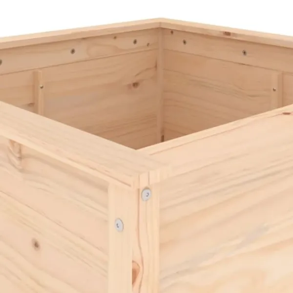 Plantekasse i massivt fyrretræ - Højbed til have | Størrelse: 82,5x82,5x78 cm Plantningsbænke