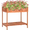 Best Plantekasse i massivt grantræ - Hævet 80x60x80 cm | Farve: Natur | Størrelse: 80x60x80 cm Plantningsbænke