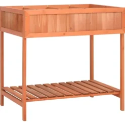 Best Plantekasse i massivt grantræ - Hævet 80x60x80 cm | Farve: Natur | Størrelse: 80x60x80 cm Plantningsbænke