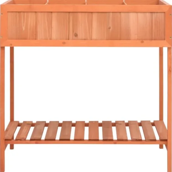 Best Plantekasse i massivt grantræ - Hævet 80x60x80 cm | Farve: Natur | Størrelse: 80x60x80 cm Plantningsbænke
