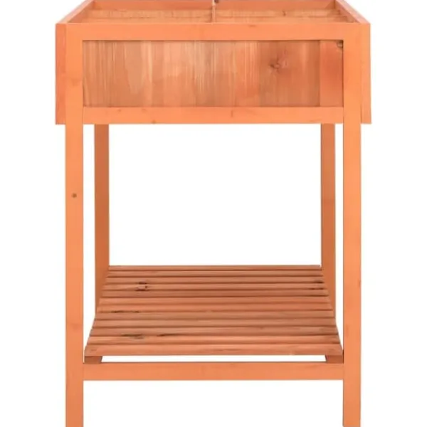 Best Plantekasse i massivt grantræ - Hævet 80x60x80 cm | Farve: Natur | Størrelse: 80x60x80 cm Plantningsbænke