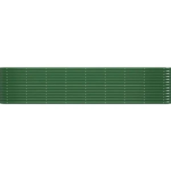 Plantekasse i pulverlakeret stål - Holdbar og vejrbestandig | Farve: Grøn | Størrelse: 332x40x68 cm Plantningsbænke