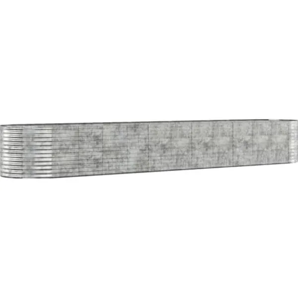 Discount Plantekasse i pulverlakeret stål - Højbed til haven | Størrelse: 507x100x68 cm | Farve: Sølv Plantningsbænke