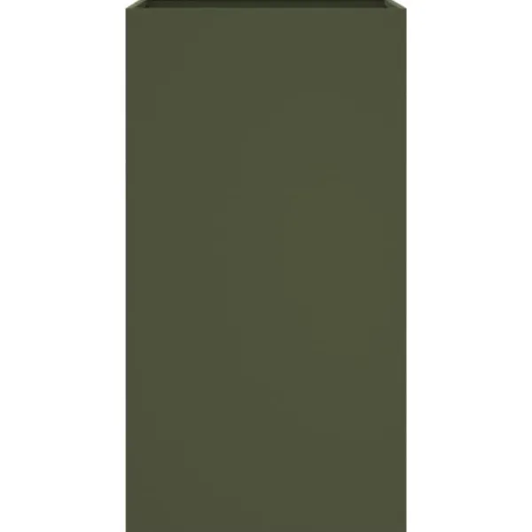 Krukker & Plantebeholdere^Plantekasse i stål - Holdbar og dekorativ til haven | Farve: Olivengrøn | Størrelse: 42x38x75 cm