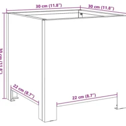 Krukker & Plantebeholdere^Plantekasse i stål - Vejrbestandig og slidstærk | Størrelse: 30x30x30 cm | Farve: Hvid
