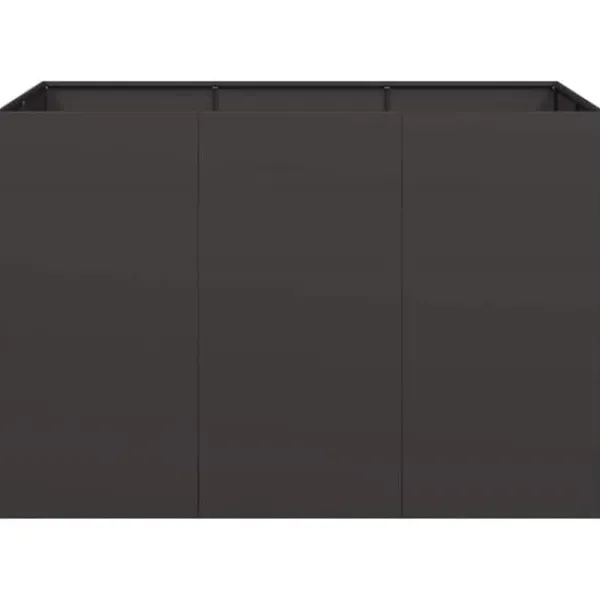 Krukker & Plantebeholdere^Plantekasse i stål 120x80x80 cm - Højbed til have og terrasse | Farve: Sort