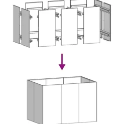 Krukker & Plantebeholdere^Plantekasse i stål 120x80x80 cm - Højbed til have og terrasse | Farve: Sort