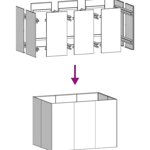 Krukker & Plantebeholdere^Plantekasse i stål 120x80x80 cm - Højbed til have og terrasse | Farve: Sort