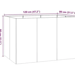 Krukker & Plantebeholdere^Plantekasse i stål 120x80x80 cm - Højbed til have og terrasse | Farve: Sort