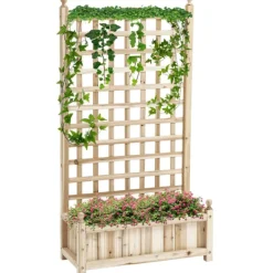 New Plantekasse i træ med espalier til klatreplanter Krukker & Plantebeholdere
