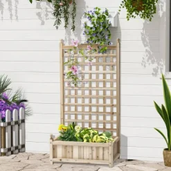 New Plantekasse i træ med espalier til klatreplanter Krukker & Plantebeholdere