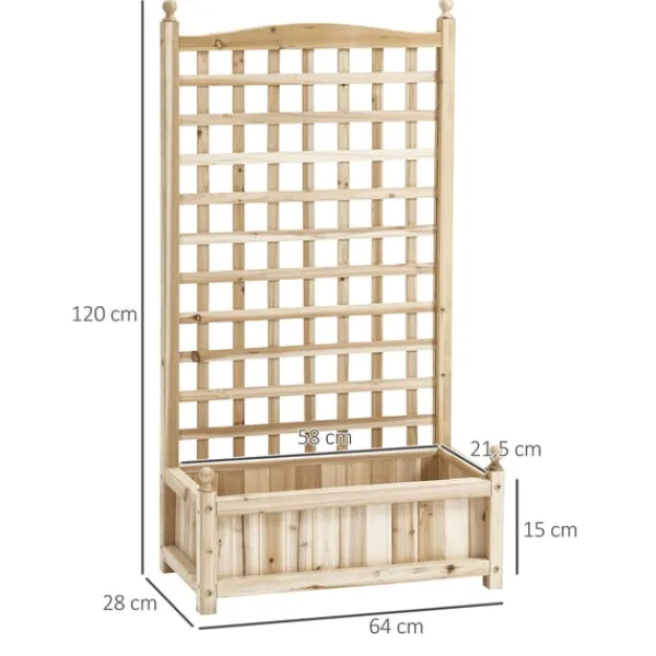 New Plantekasse i træ med espalier til klatreplanter Krukker & Plantebeholdere