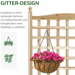 New Plantekasse i træ med espalier til klatreplanter Krukker & Plantebeholdere