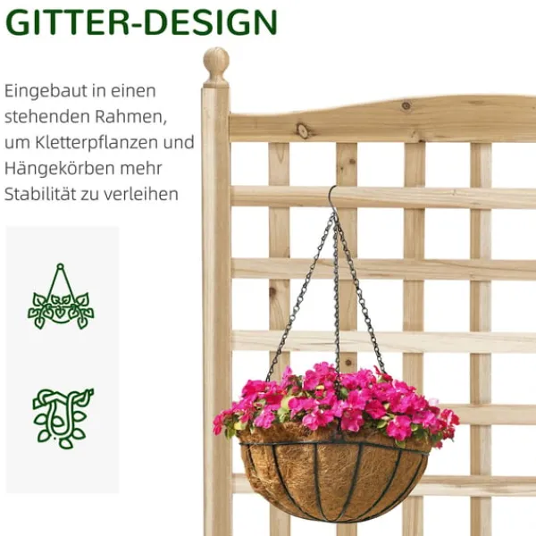 New Plantekasse i træ med espalier til klatreplanter Krukker & Plantebeholdere
