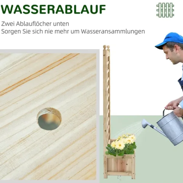 New Plantekasse i træ med espalier til klatreplanter Krukker & Plantebeholdere