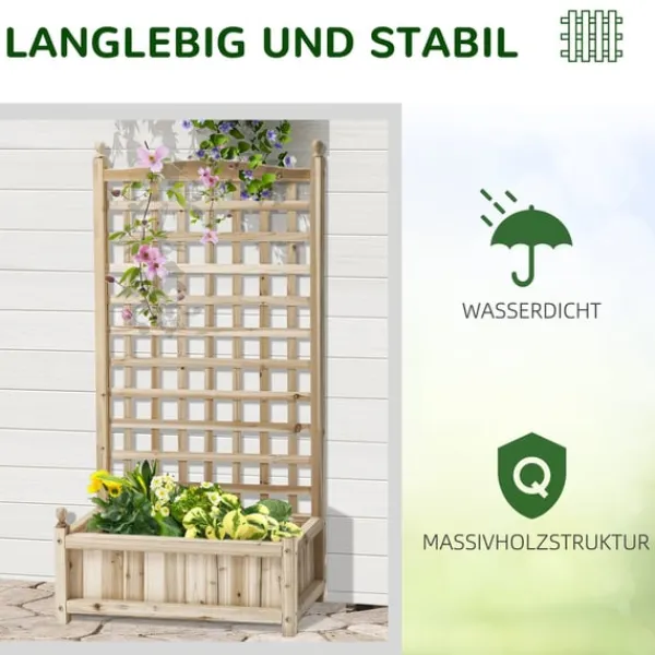 New Plantekasse i træ med espalier til klatreplanter Krukker & Plantebeholdere