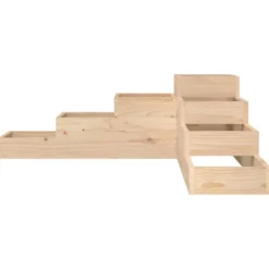 Plantningsbænke^Plantekasse med 4 niveauer - Massivt fyrretræ | Størrelse: 106x104,5x36 cm
