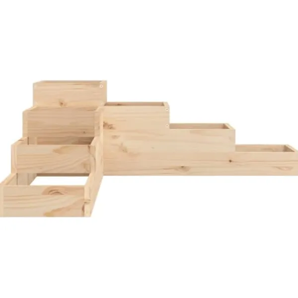 Plantningsbænke^Plantekasse med 4 niveauer - Massivt fyrretræ | Størrelse: 106x104,5x36 cm