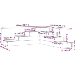 Plantningsbænke^Plantekasse med 4 niveauer - Massivt fyrretræ | Størrelse: 106x104,5x36 cm