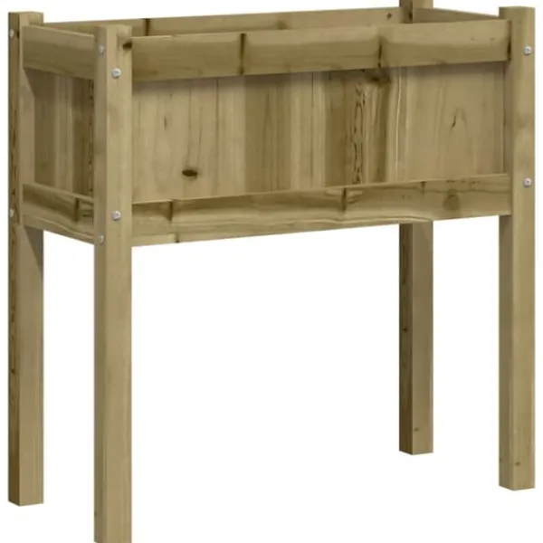 Plantningsbænke^Plantekasse med ben i imprægneret fyrretræ - Haveskaber | Størrelse: 70x31x70 cm