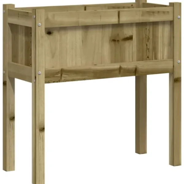Plantningsbænke^Plantekasse med ben i imprægneret fyrretræ - Haveskaber | Størrelse: 70x31x70 cm