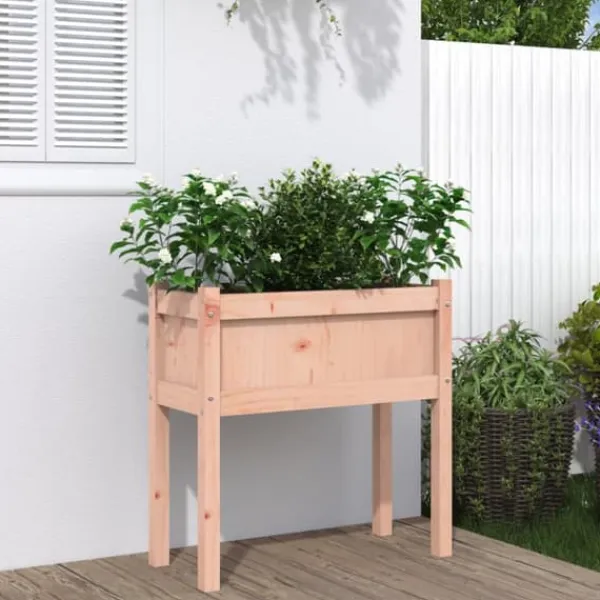 Hot Plantekasse med ben i massivt douglasgran - Uderum | Størrelse: 70x31x70 cm Plantningsbænke