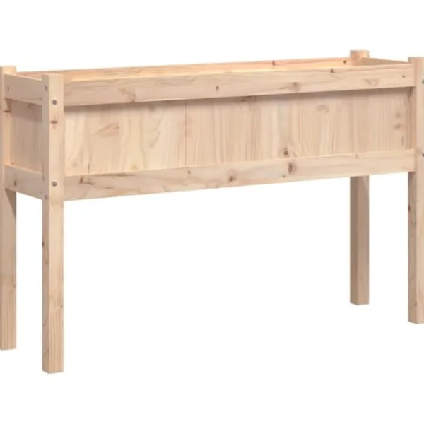 Outlet Plantekasse med ben i massivt fyrretræ - Perfekt til haven | Størrelse: 110x31x70 cm Plantningsbænke
