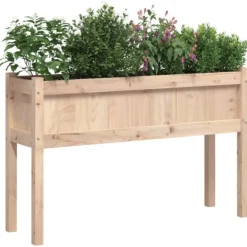 Outlet Plantekasse med ben i massivt fyrretræ - Perfekt til haven | Størrelse: 110x31x70 cm Plantningsbænke