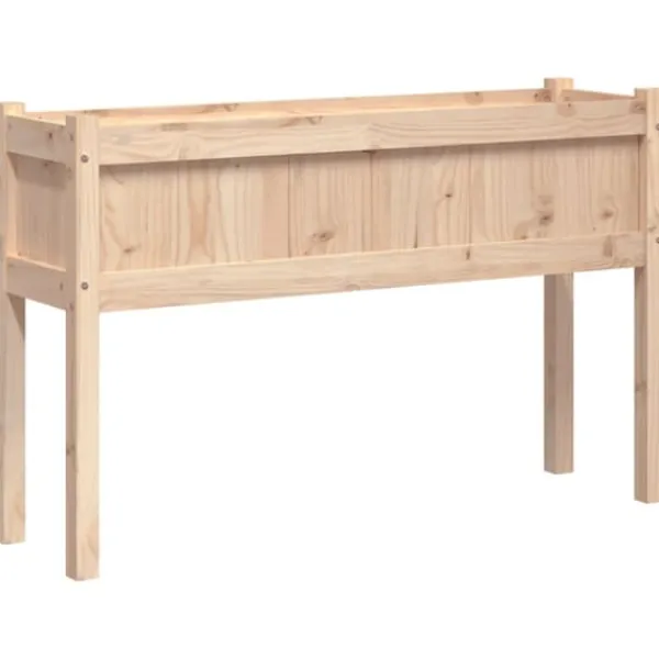 Outlet Plantekasse med ben i massivt fyrretræ - Perfekt til haven | Størrelse: 110x31x70 cm Plantningsbænke