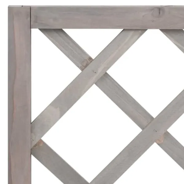 Krukker & Plantebeholdere^Plantekasse med espalier 70x30x135 cm massivt fyrretræ grå - Plantekasse - Plantekasser - Home & Living