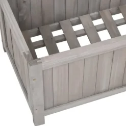 Krukker & Plantebeholdere^Plantekasse med espalier 70x30x135 cm massivt fyrretræ grå - Plantekasse - Plantekasser - Home & Living