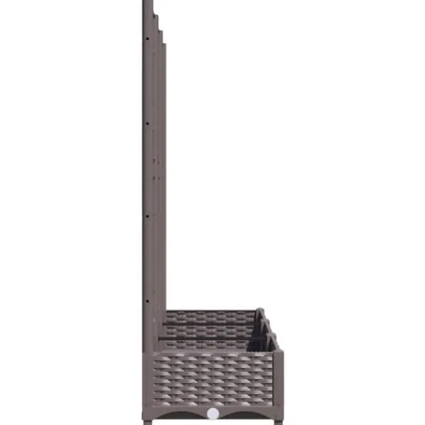 Clearance Plantekasse med espalier - Velegnet til udendørs brug | Størrelse: 120x40x121,5 cm | Farve: Brun Plantningsbænke