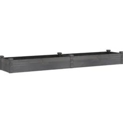 Discount Plantekasse med foring i fyrretræ - Højbed | Størrelse: 240x45x25 cm | Farve: Grå Plantningsbænke