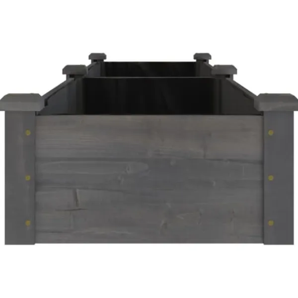 Discount Plantekasse med foring i fyrretræ - Højbed | Størrelse: 240x45x25 cm | Farve: Grå Plantningsbænke