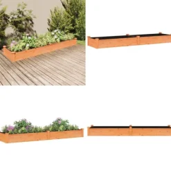 Online Plantekasse med foring 240x60x25 cm massivt fyrretræ brun - Højbed - Højbede - Home & Living Plantningsbænke