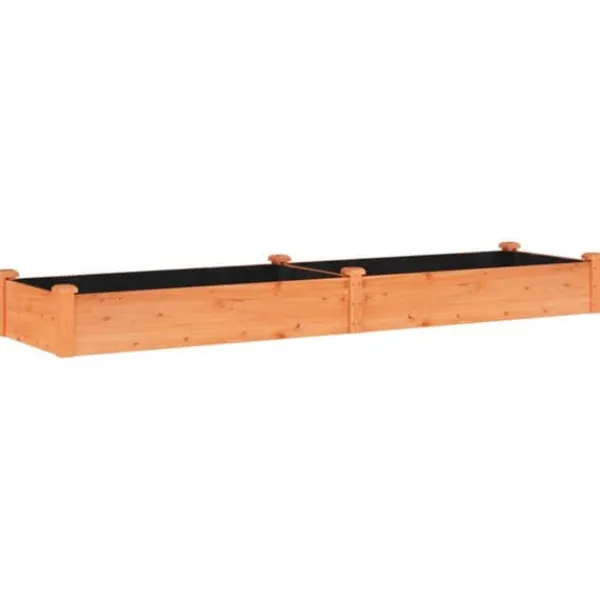 Online Plantekasse med foring 240x60x25 cm massivt fyrretræ brun - Højbed - Højbede - Home & Living Plantningsbænke