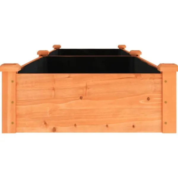 Online Plantekasse med foring 240x60x25 cm massivt fyrretræ brun - Højbed - Højbede - Home & Living Plantningsbænke