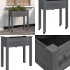 New Plantekasse med foring 71x37x80 cm massivt fyrretræ grå - Plantekasse - Plantekasser - Home & Living Plantningsbænke