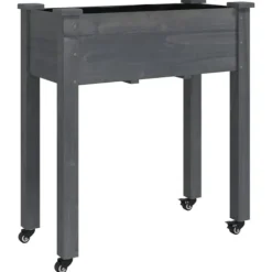 New Plantekasse med foring 71x37x80 cm massivt fyrretræ grå - Plantekasse - Plantekasser - Home & Living Plantningsbænke